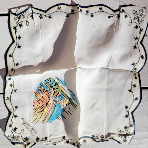 Vintage Hankie Trio ~ Niagara Falls, Canada ~ Flowers & Falls! Pretty Images! - Picture 14 of 16